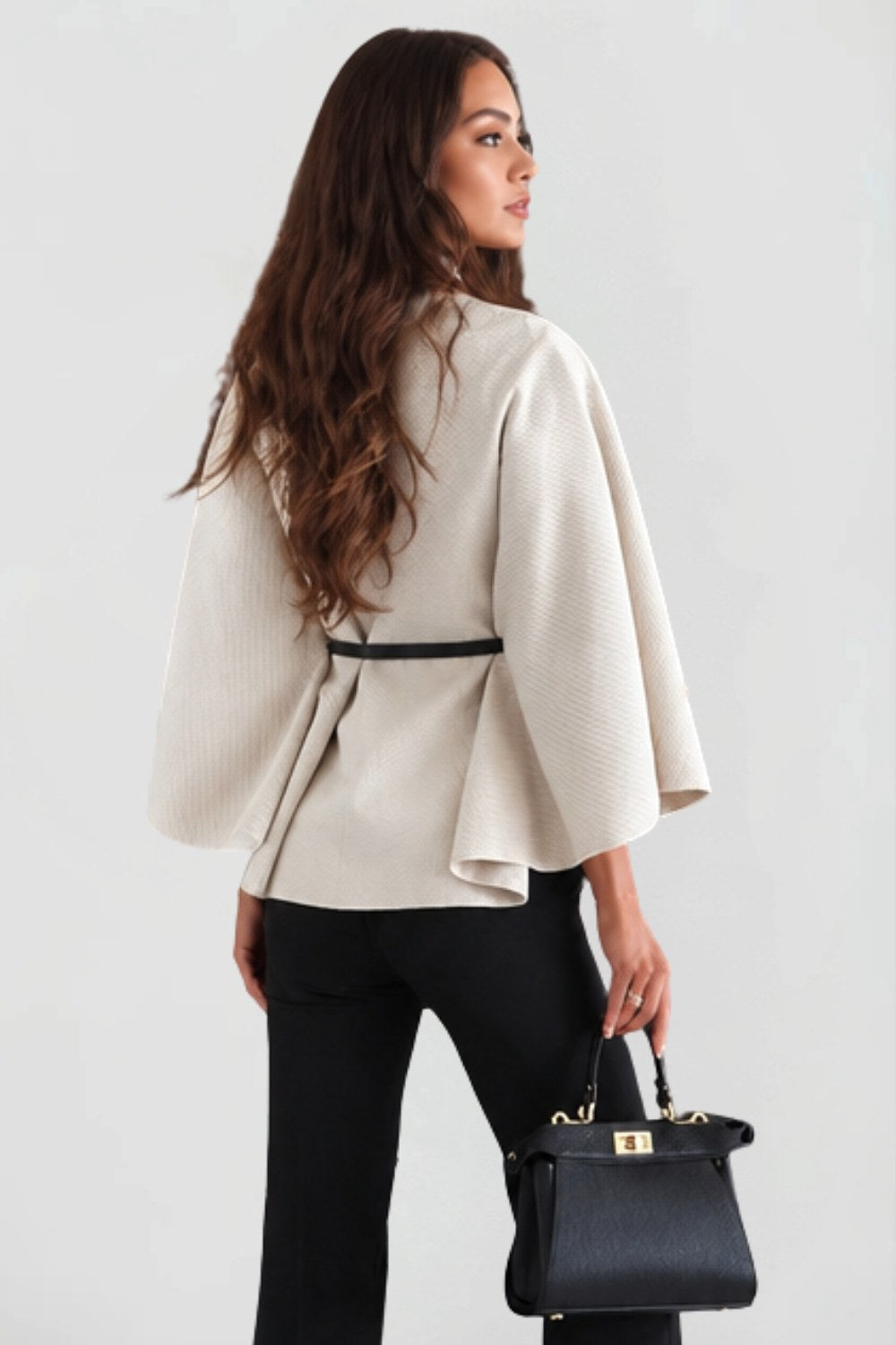 Andrea | Women's Oversized Wool Winter Coat, Cape Sleeve Jacket | The Dress Cellar