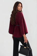 Andrea | Women's Oversized Wool Winter Coat, Cape Sleeve Jacket | The Dress Cellar | Black