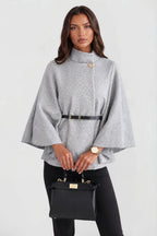Andrea | Women's Oversized Wool Winter Coat, Cape Sleeve Jacket | The Dress Cellar | Creamy White