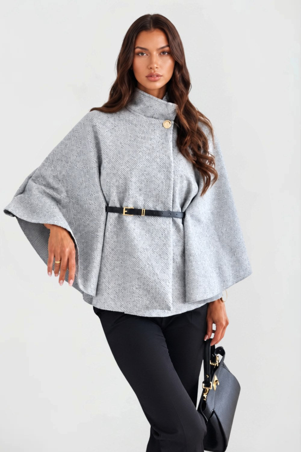 Andrea | Women's Oversized Wool Winter Coat, Cape Sleeve Jacket | The Dress Cellar