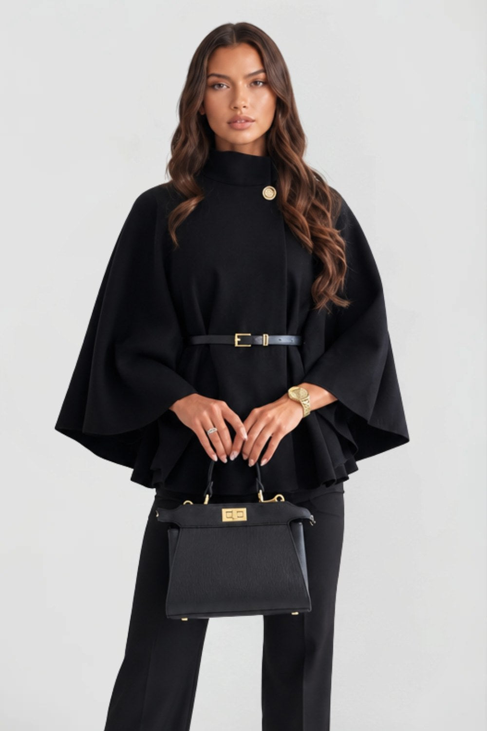 Andrea | Women's Oversized Wool Winter Coat, Cape Sleeve Jacket | The Dress Cellar