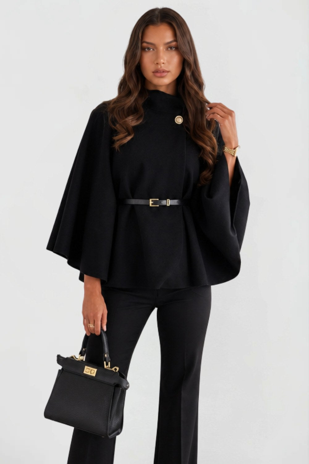 Andrea | Women's Oversized Wool Winter Coat, Cape Sleeve Jacket | The Dress Cellar