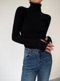 Madeleine | Women's Ribbed Turtleneck Jumper, Textured Knit Sweater | The Dress Cellar