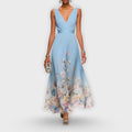 Madeline | Women's Elegant Midi Dress - Light Blue