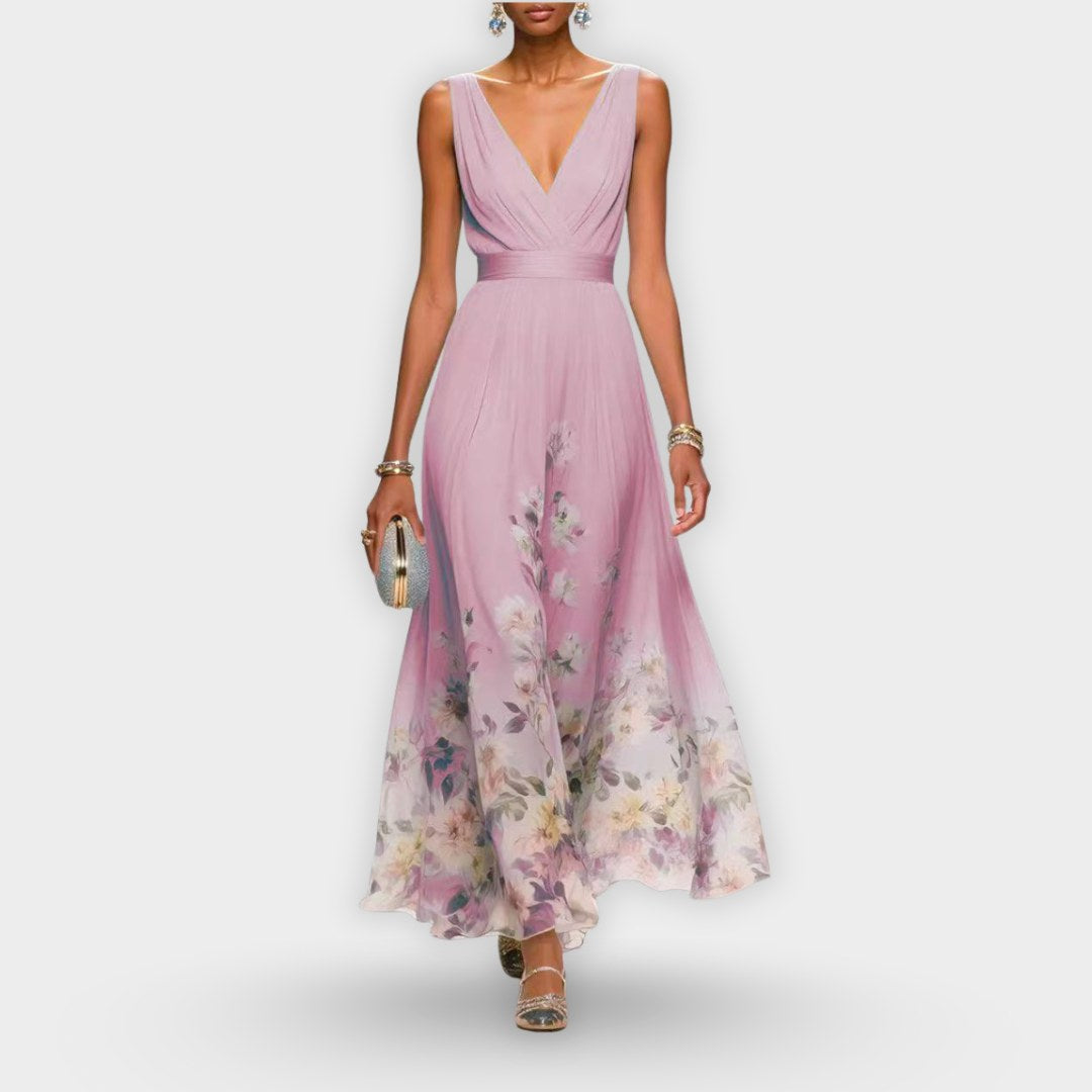 Madeline | Women's Elegant Midi Dress - Pink