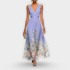 Madeline | Women's Elegant Midi Dress - Purple