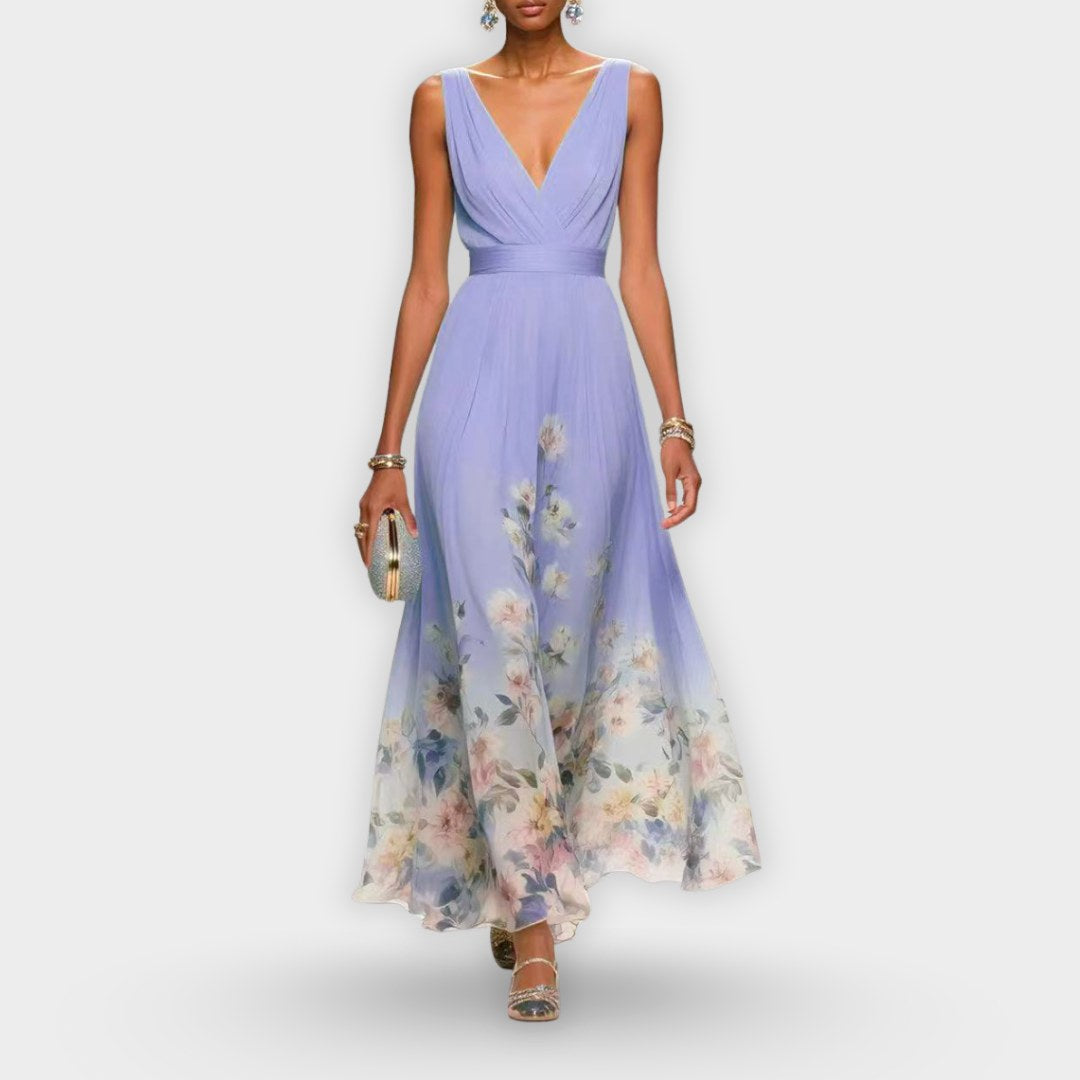 Madeline | Women's Elegant Midi Dress - Purple