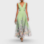 Madeline | Women's Elegant Midi Dress - Mint Green