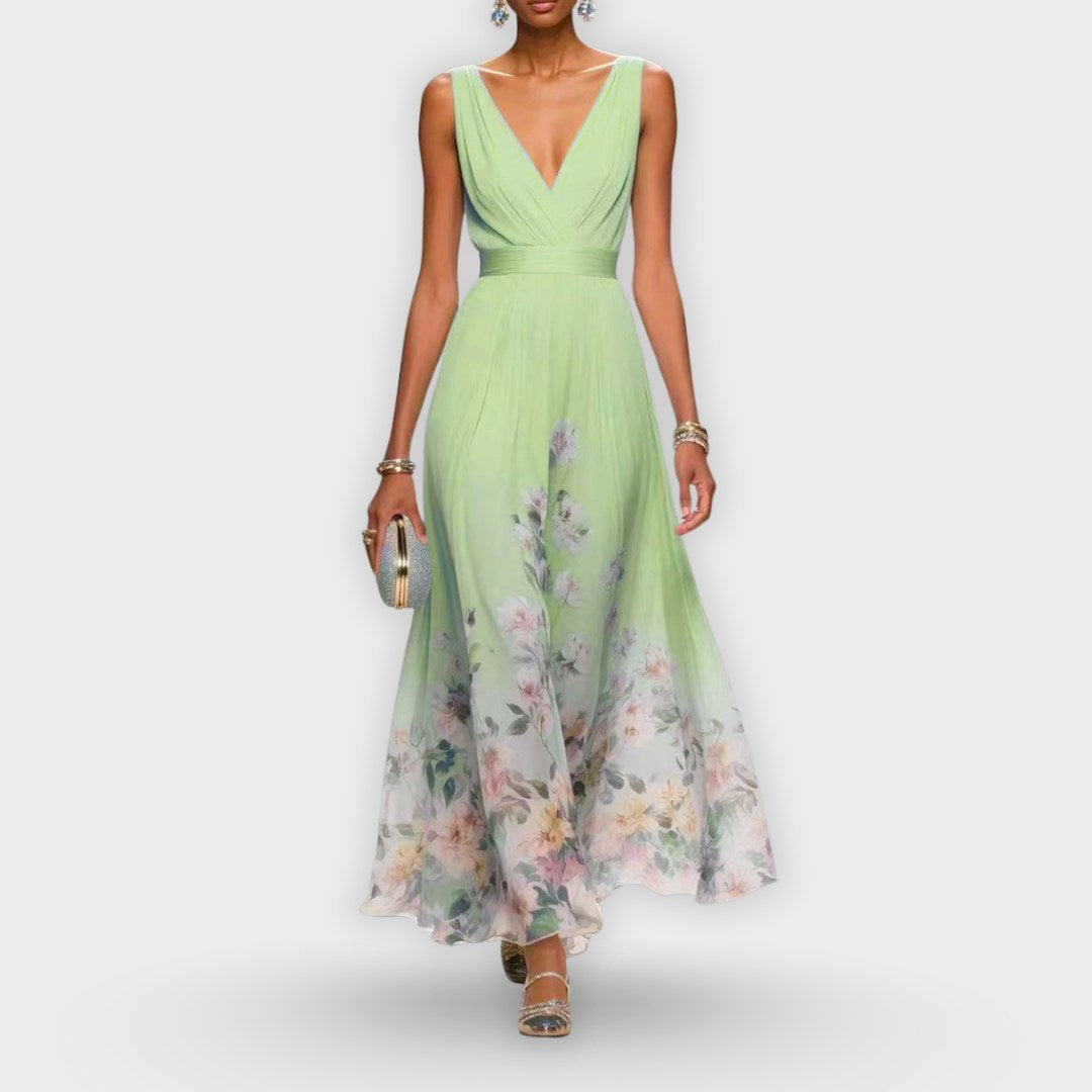 Madeline | Women's Elegant Midi Dress - Mint Green