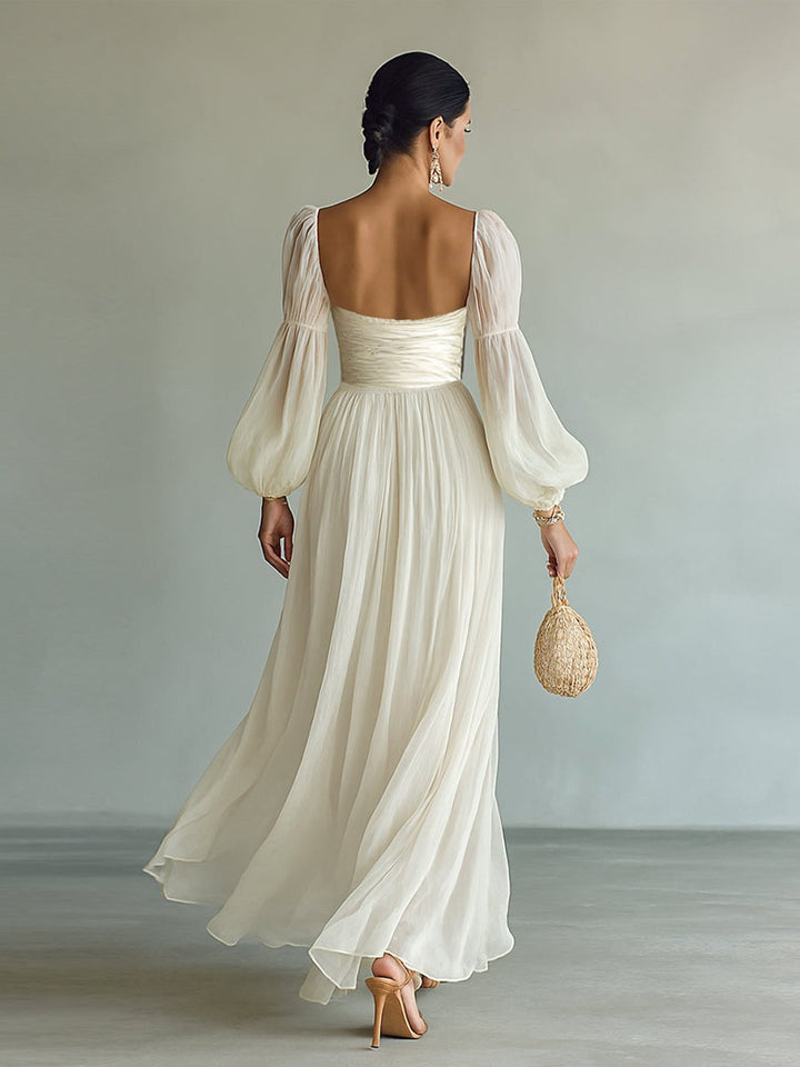 Madison | Women's Chiffon Square Neck Long Sleeve Maxi Dress - image 5