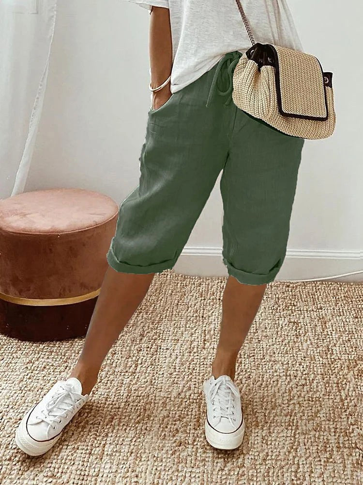 Madison | Women's Cotton Relaxed-Fit Pants - Green
