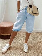 Madison | Women's Cotton Relaxed-Fit Pants - Blue
