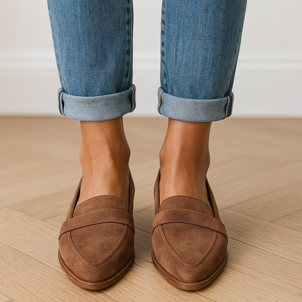 Madison | Women's Gray Suede Loafers with Low Heel - image 2