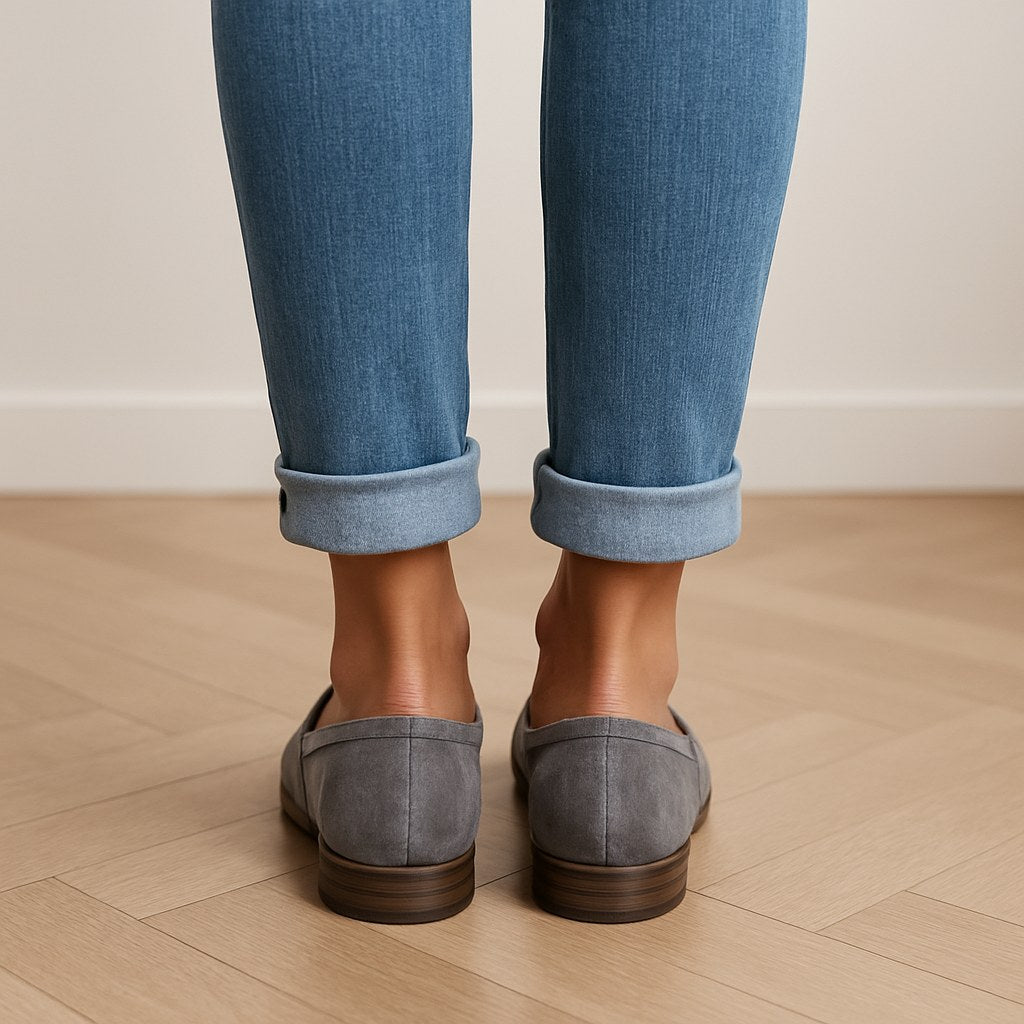 Madison | Women's Gray Suede Loafers with Low Heel - image 3