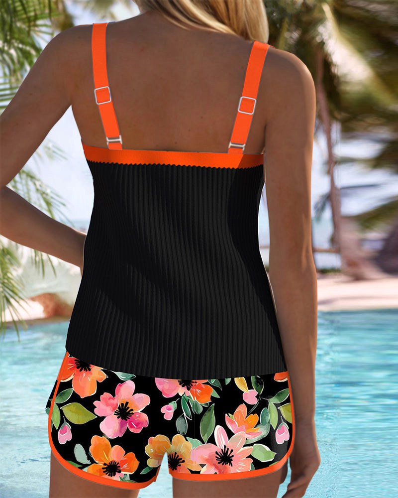 Madison | Women's Tummy Control Tankini Two-Piece Set - Fuchsia