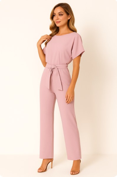 Makenna | Women's Ponte Knit Batwing Jumpsuit - image 10