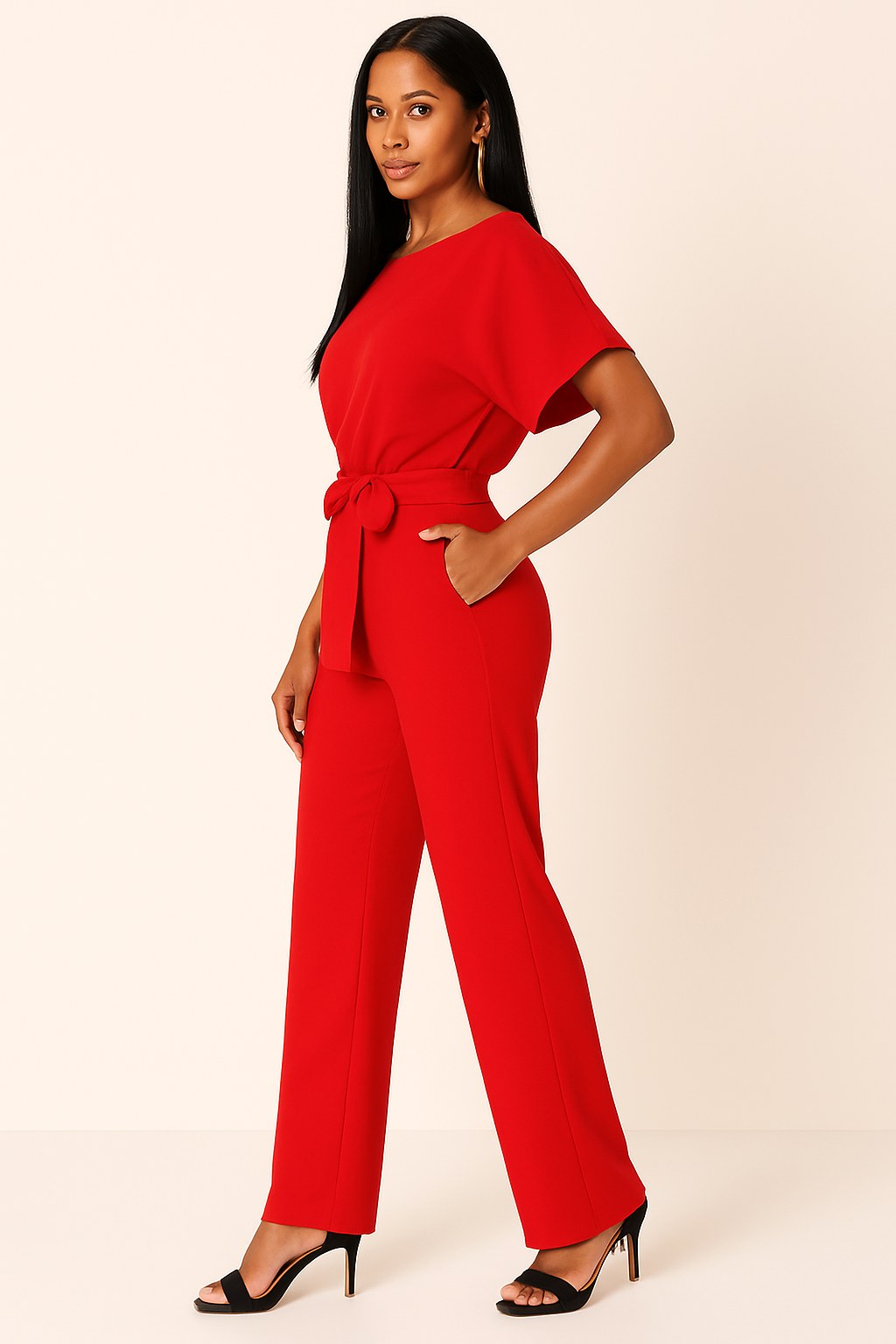 Makenna | Women's Ponte Knit Batwing Jumpsuit - image 12