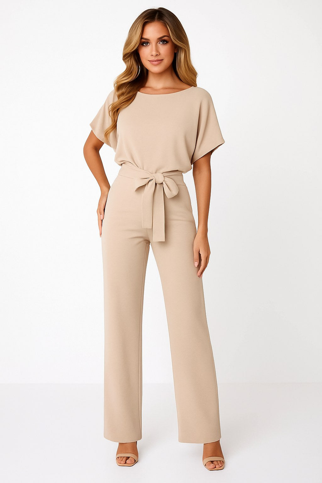 Makenna | Women's Ponte Knit Batwing Jumpsuit - Black