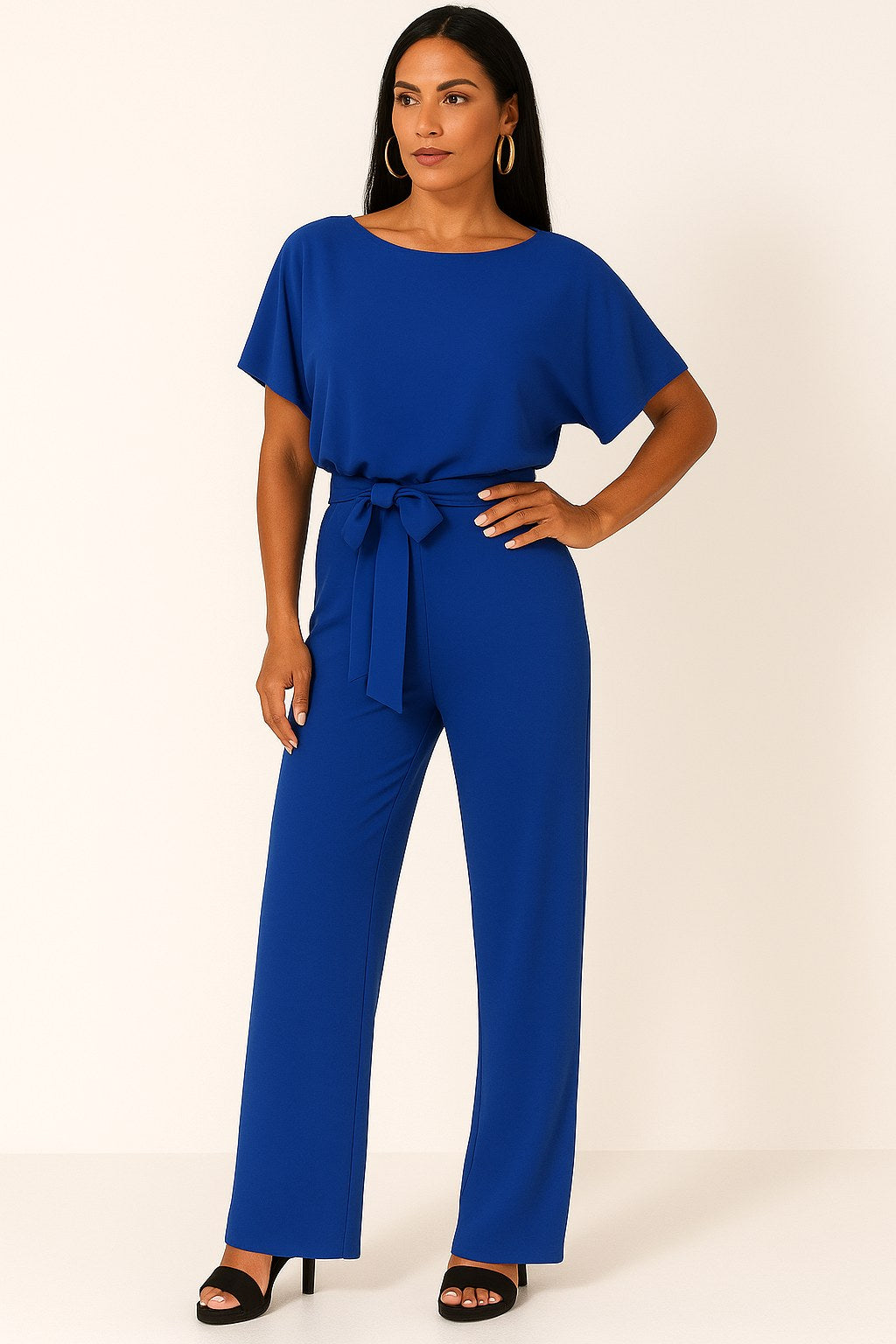 Makenna | Women's Ponte Knit Batwing Jumpsuit - Pink