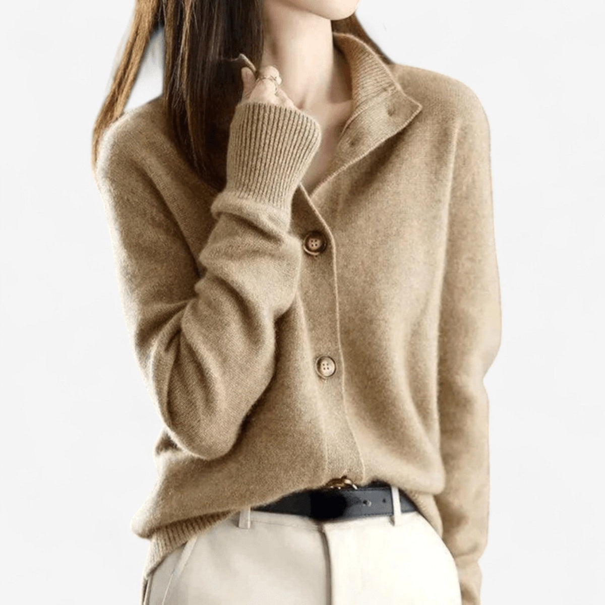 Mallory | Women's Cashmere Cardigan, Classic Button-Front Cardigan | The Dress Cellar