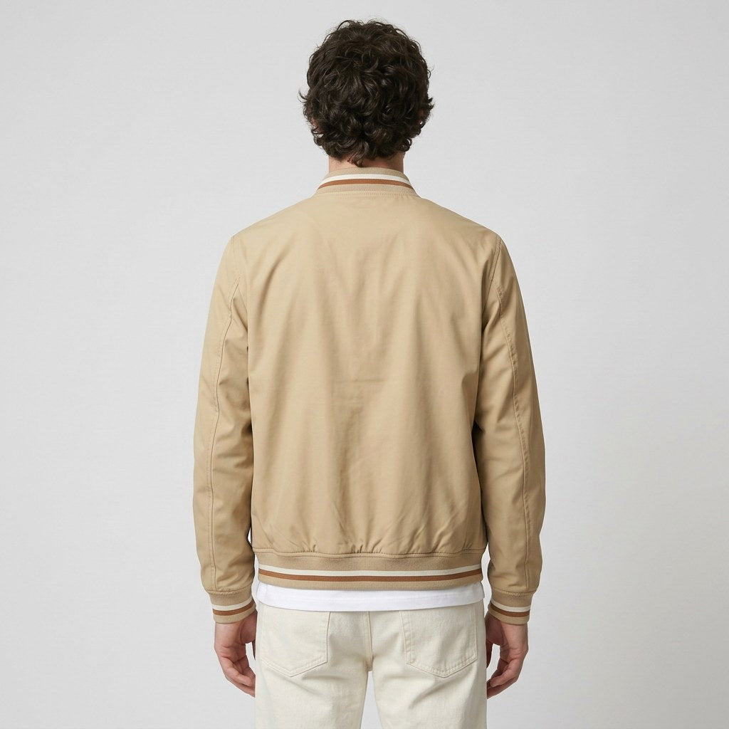 Martin | Lightweight Bomber Jacket with Contrast Details; Sporty Transitional Jacket | The Dress Cellar