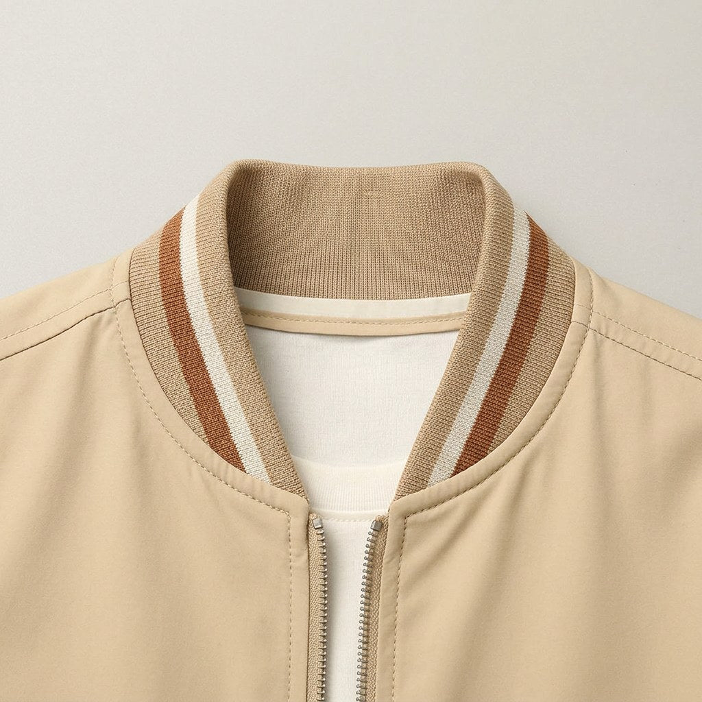 Martin | Lightweight Bomber Jacket with Contrast Details; Sporty Transitional Jacket | The Dress Cellar
