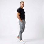 Mark | Men's Windowpane-Pattern Trousers – Elegant Business Trousers | The Dress Cellar