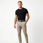 Mark | Men's Windowpane-Pattern Trousers – Elegant Business Trousers | The Dress Cellar