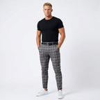 Mark | Men's Windowpane-Pattern Trousers – Elegant Business Trousers | The Dress Cellar