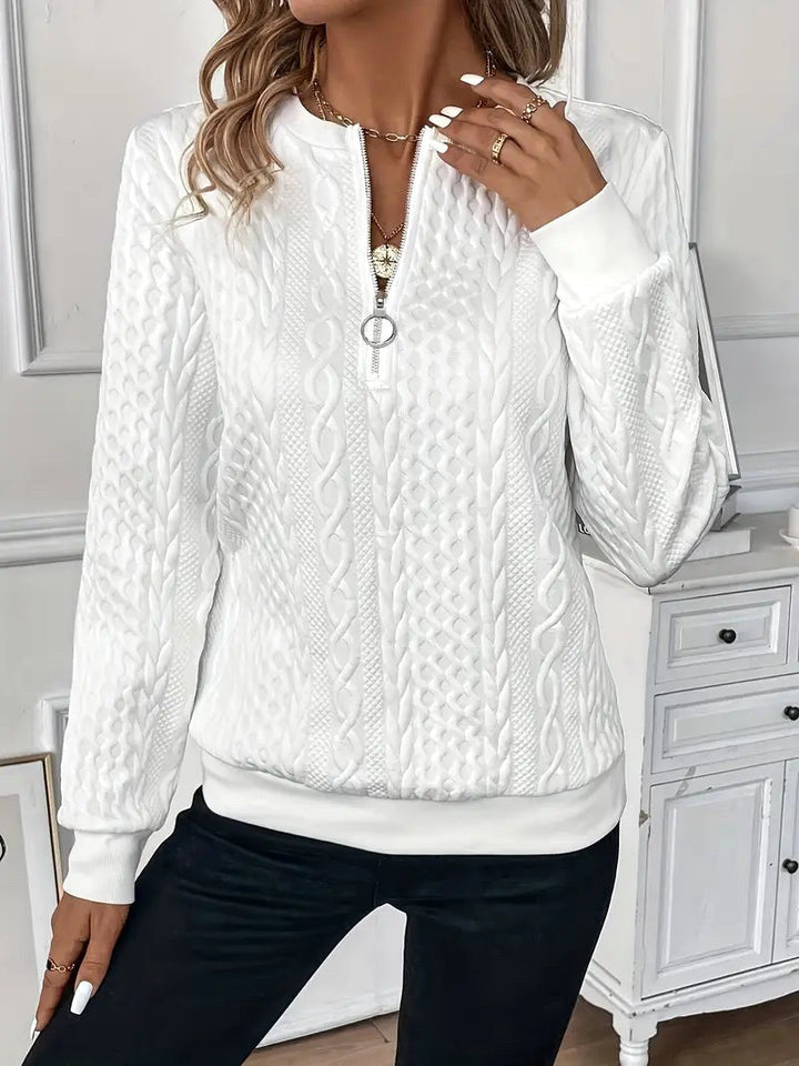 Margot | Women's Quarter-Zip Knit Jumper, Cosy Everyday Jumper | The Dress Cellar | Grey