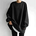 Marianne | Women's Oversized Crew Neck Tunic Sweater, Drop Shoulder Knitwear | The Dress Cellar | Black