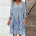 Maribel | Women's Floral Midi Dress - Blue