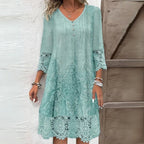 Maribel | Women's Floral Midi Dress - Green