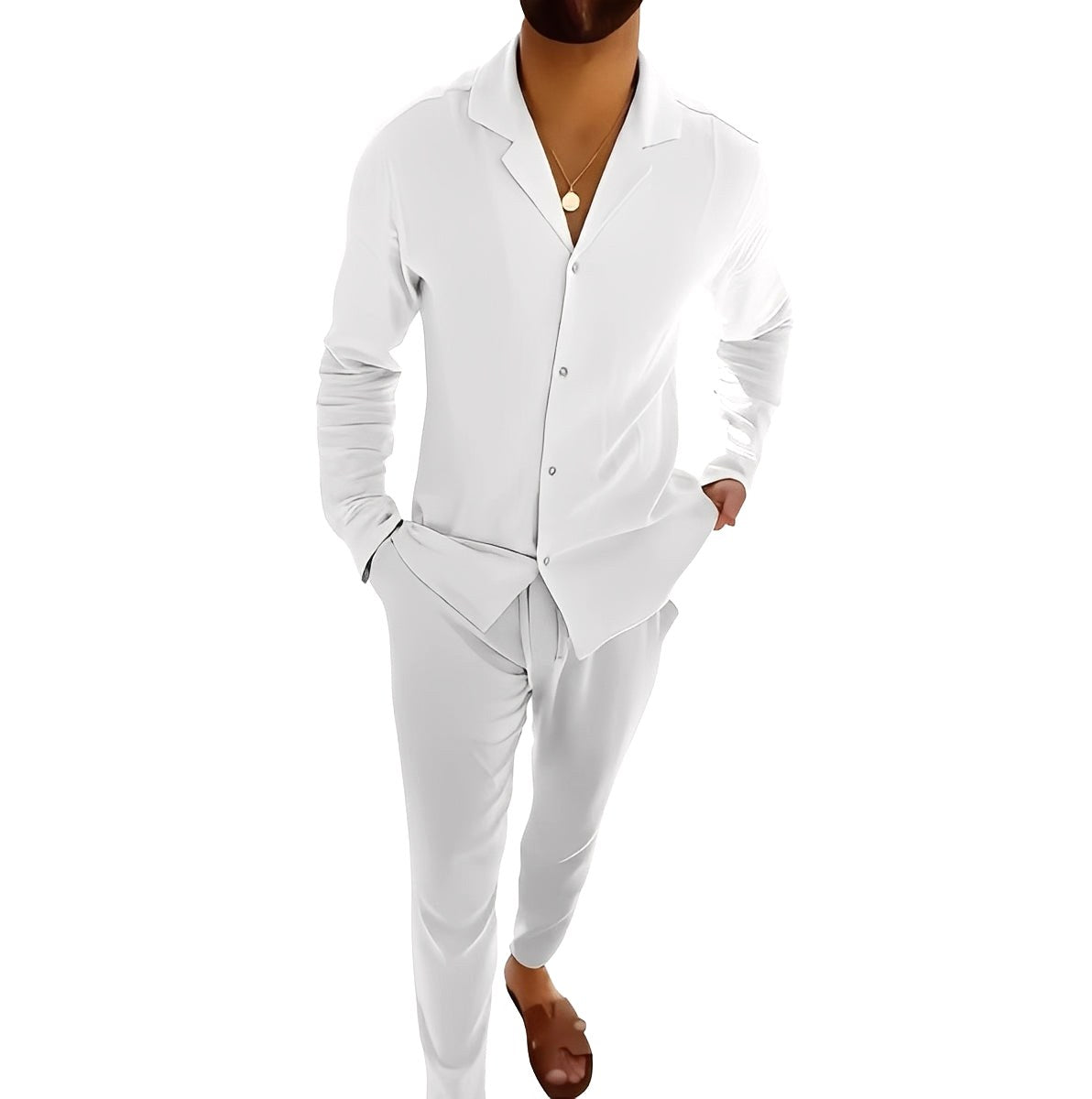 Marcus | Men's Two-Piece Set with Polo Shirt and Pants, Lightweight Set | The Dress Cellar