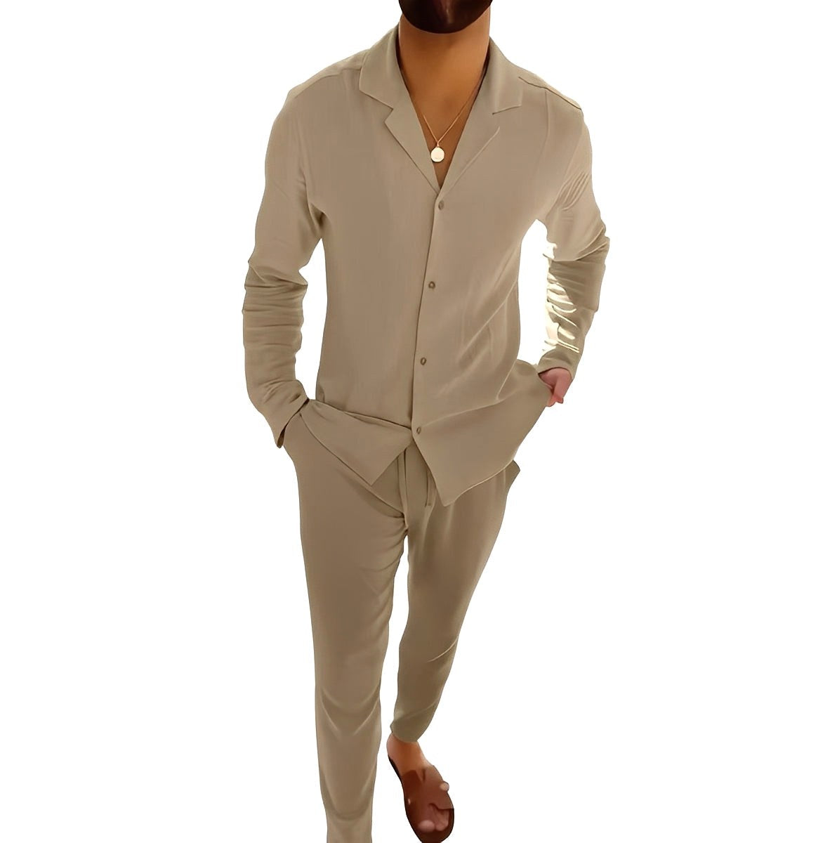 Marcus | Men's Two-Piece Set with Polo Shirt and Pants, Lightweight Set | The Dress Cellar