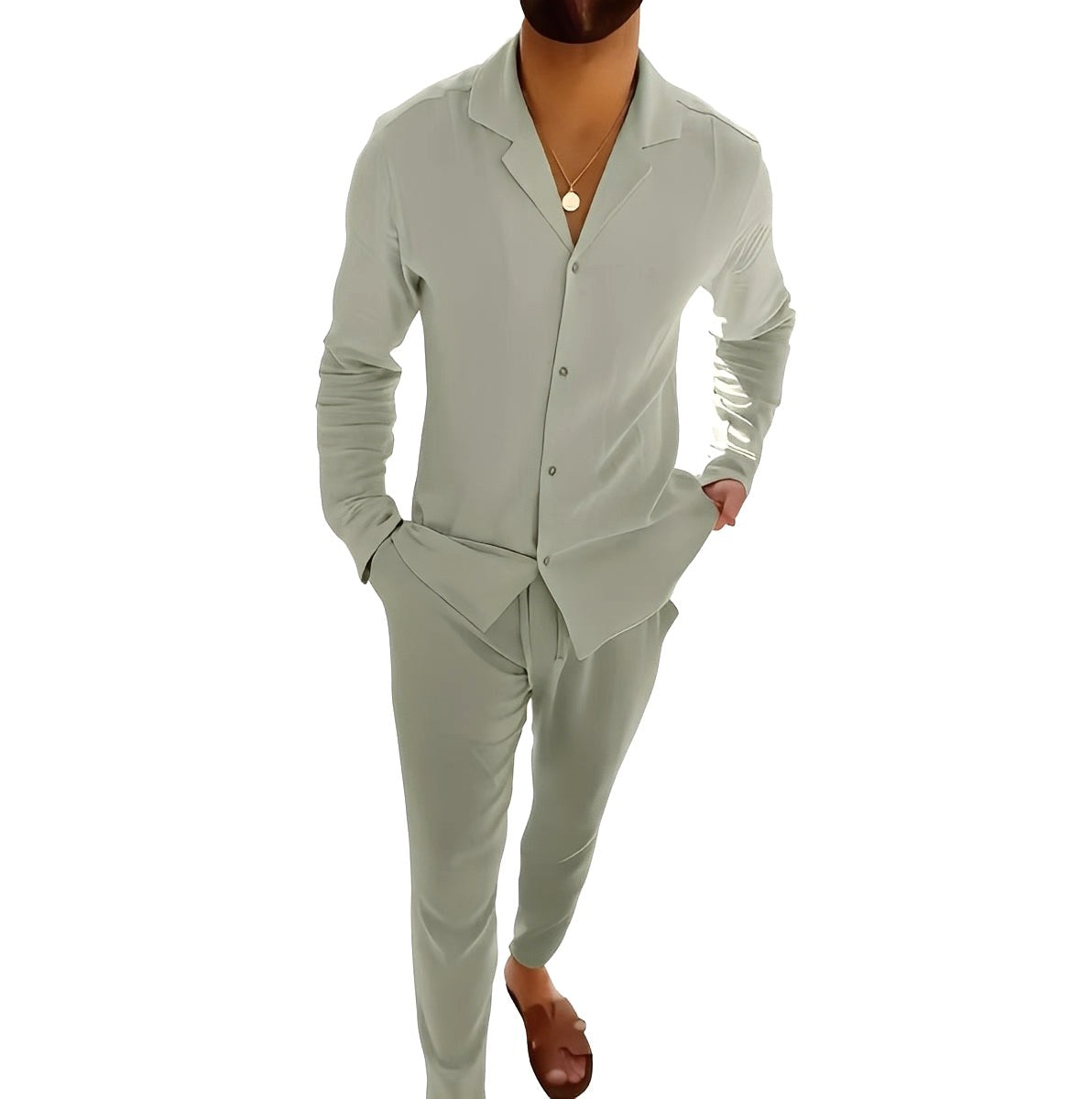 Marcus | Men's Two-Piece Set with Polo Shirt and Pants, Lightweight Set | The Dress Cellar