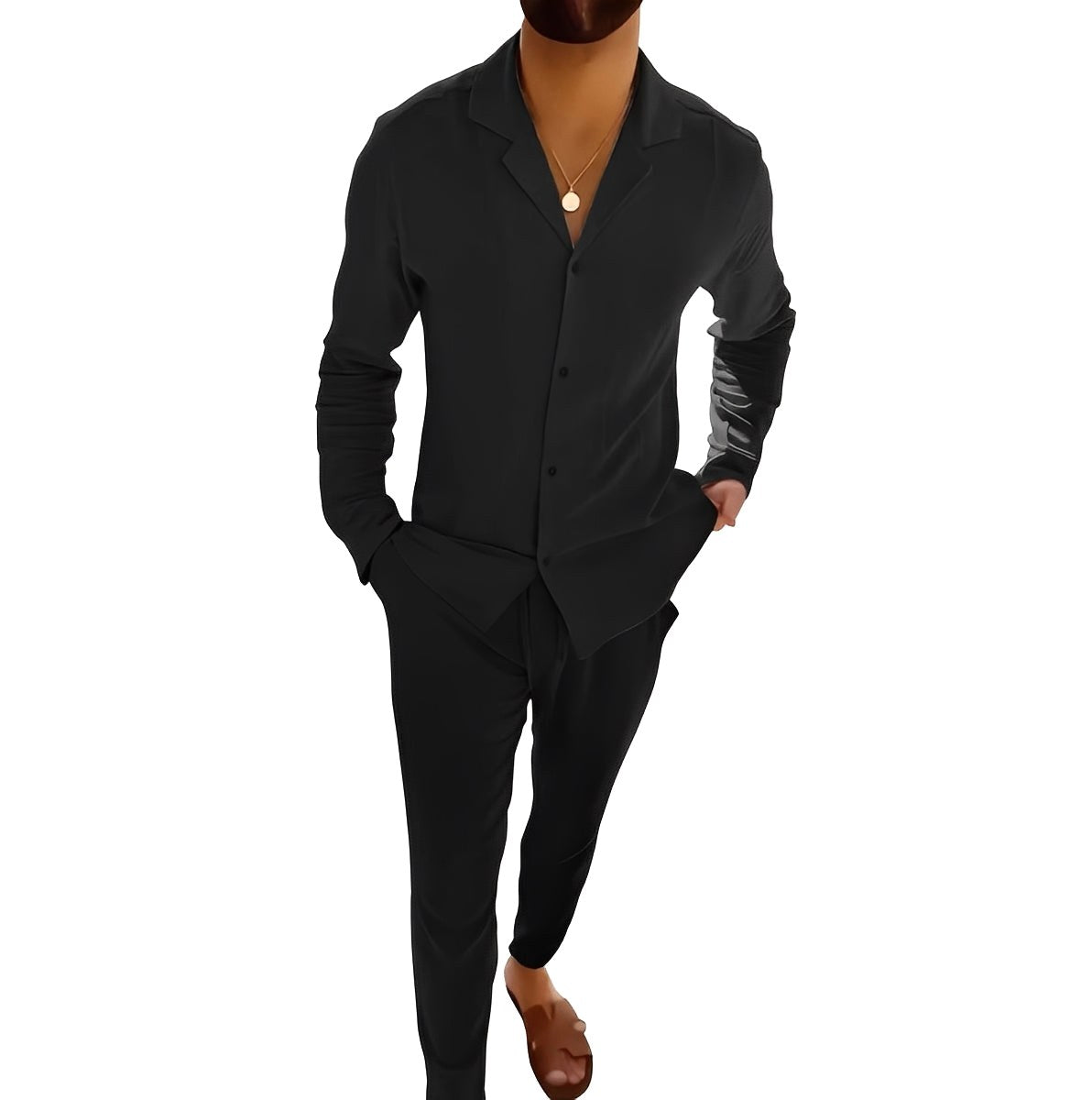 Marcus | Men's Two-Piece Set with Polo Shirt and Pants, Lightweight Set | The Dress Cellar