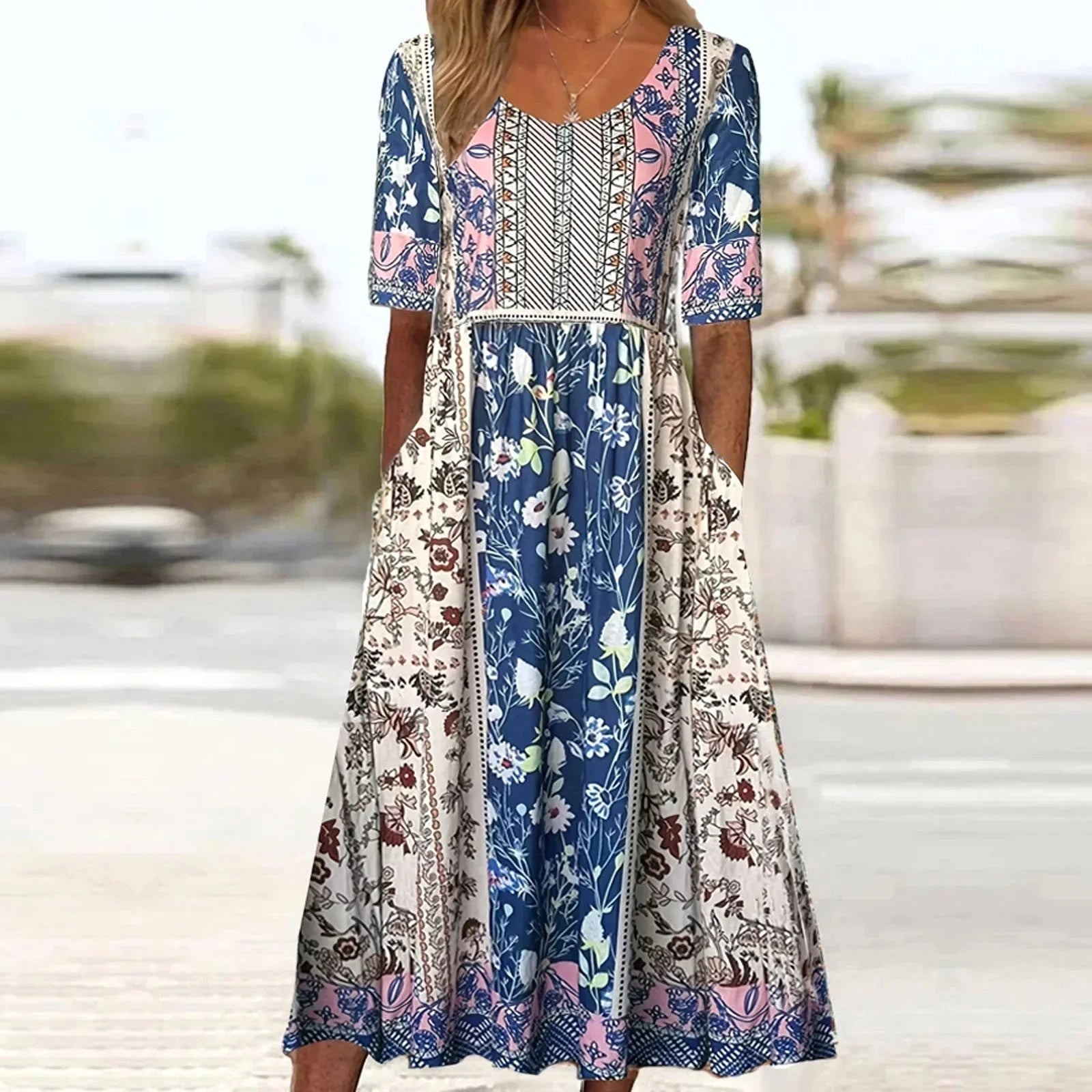 Marlowe | Women's Boho Print Midi Dress - image 13