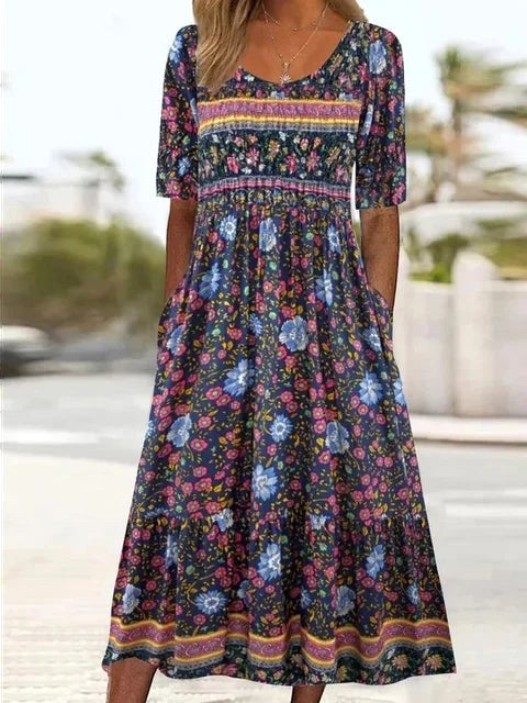 Marlowe | Women's Boho Print Midi Dress - image 15