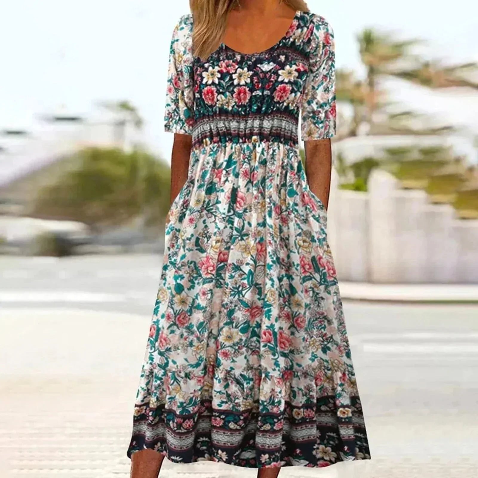 Marlowe | Women's Boho Print Midi Dress - image 16
