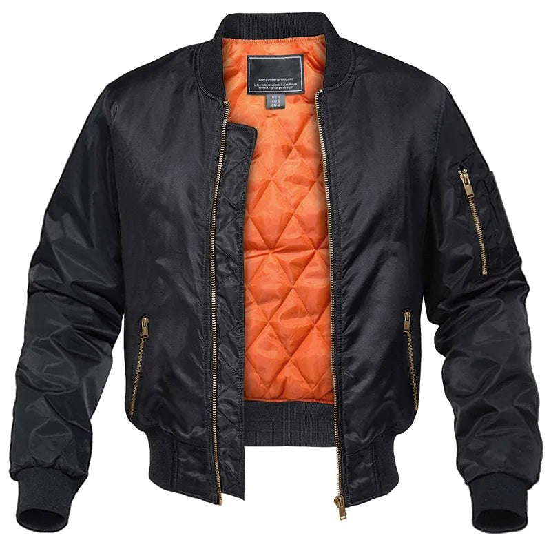 Donald | Men's Bomber Jacket with Front Pockets, Zip Fastening Urban Jacket | The Dress Cellar