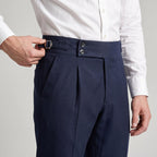 Mason | Men's Double-Pleat High-Waist Trousers, Tailored Tapered Trousers | The Dress Cellar