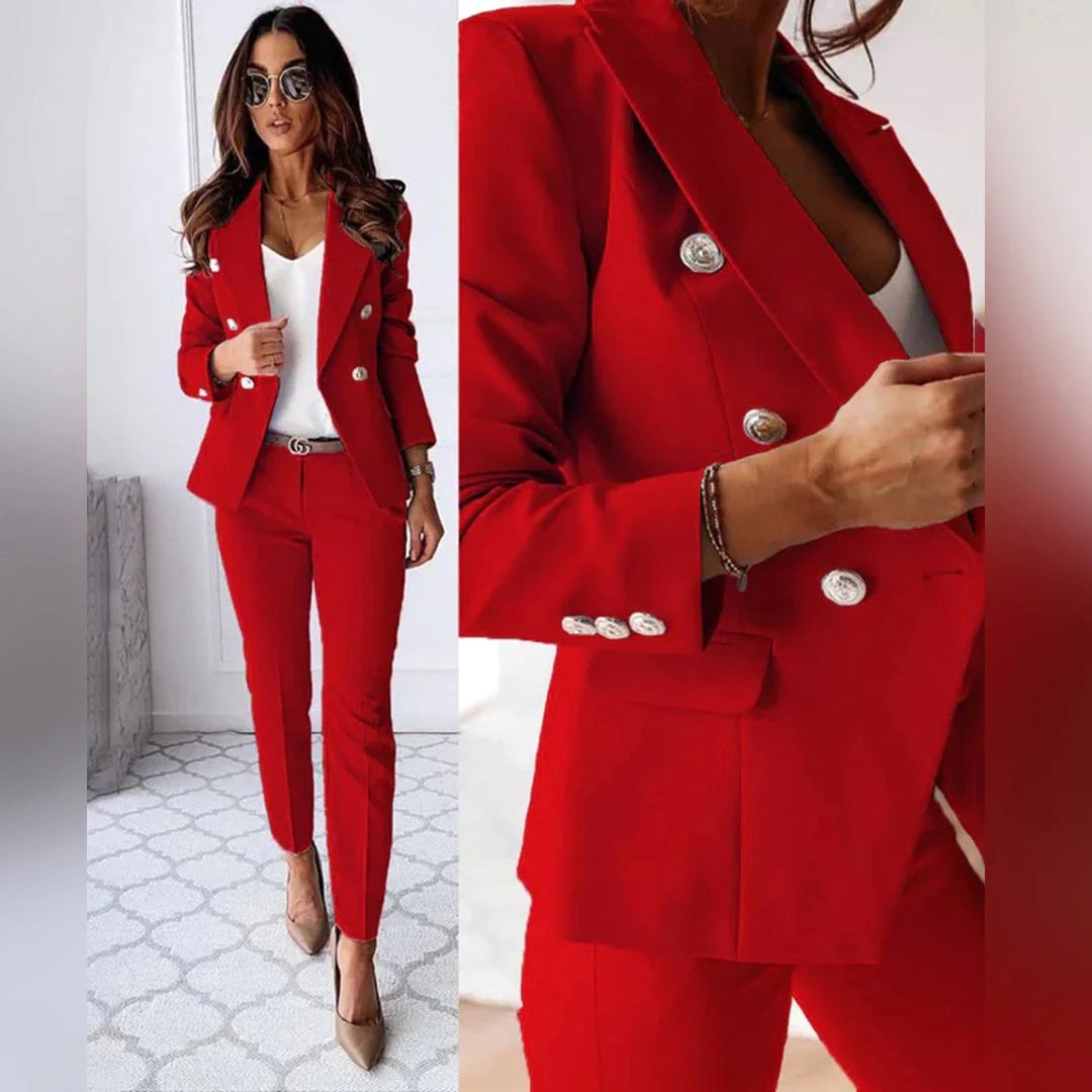 Matilda | Women's Slim-Fit Two-Piece Suit, Double-Breasted Blazer Suit | The Dress Cellar