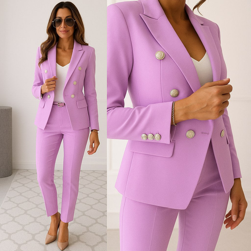 Matilda | Women's Slim-Fit Two-Piece Suit, Double-Breasted Blazer Suit | The Dress Cellar