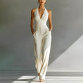 Brittany | Women's Wide-Leg Jumpsuit with Wrap Front, V-Neck Two-Piece Set | The Dress Cellar