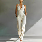 Brittany | Women's Wide-Leg Jumpsuit with Wrap Front, V-Neck Two-Piece Set | The Dress Cellar