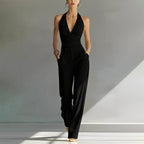 Brittany | Women's Wide-Leg Jumpsuit with Wrap Front, V-Neck Two-Piece Set | The Dress Cellar