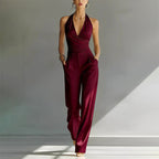 Brittany | Women's Wide-Leg Jumpsuit with Wrap Front, V-Neck Two-Piece Set | The Dress Cellar