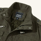 Maxwell | Men's Fleece-Lined Zip-Up Jacket, Military-Style Autumn Coat | The Dress Cellar
