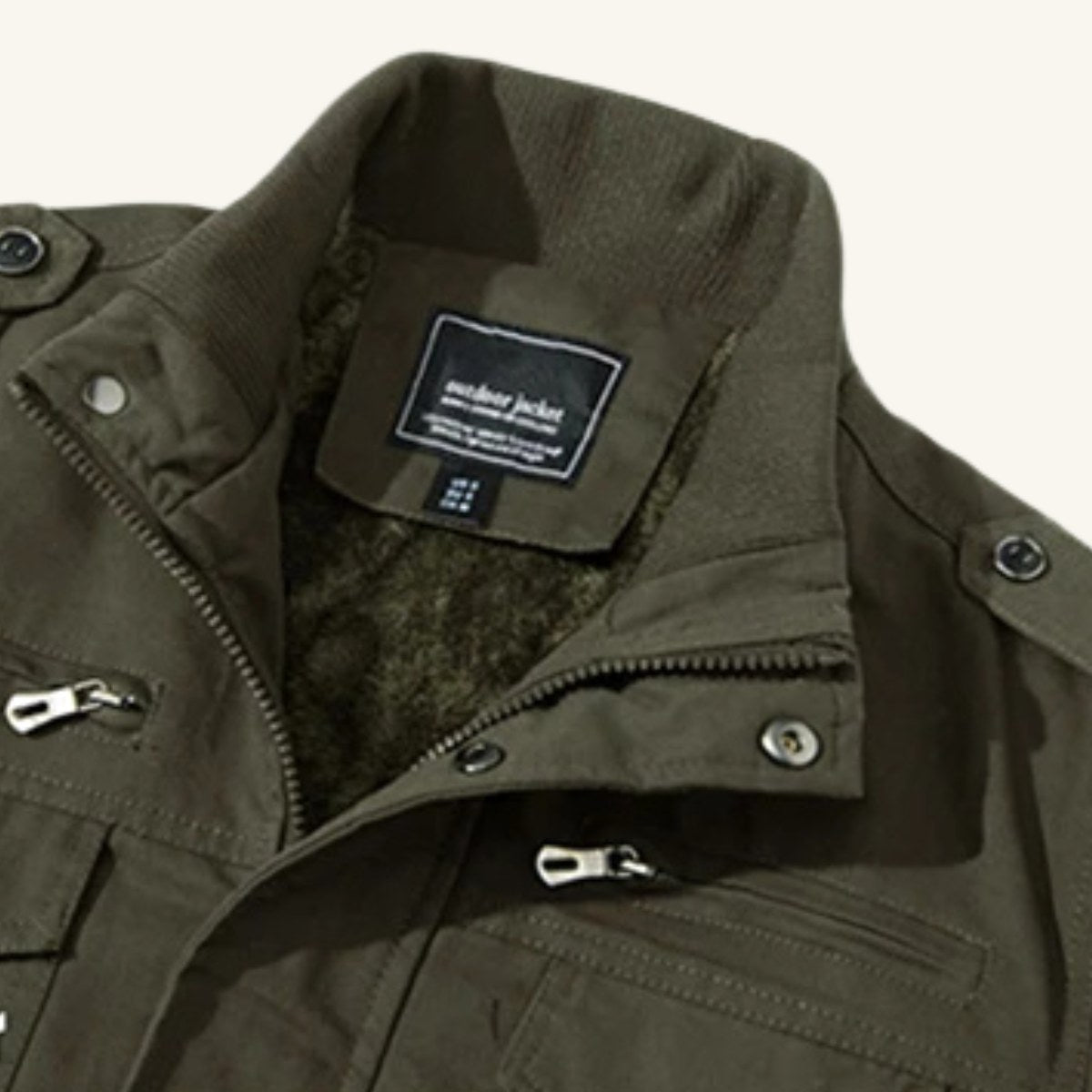 Maxwell | Men's Fleece-Lined Zip-Up Jacket, Military-Style Autumn Coat | The Dress Cellar
